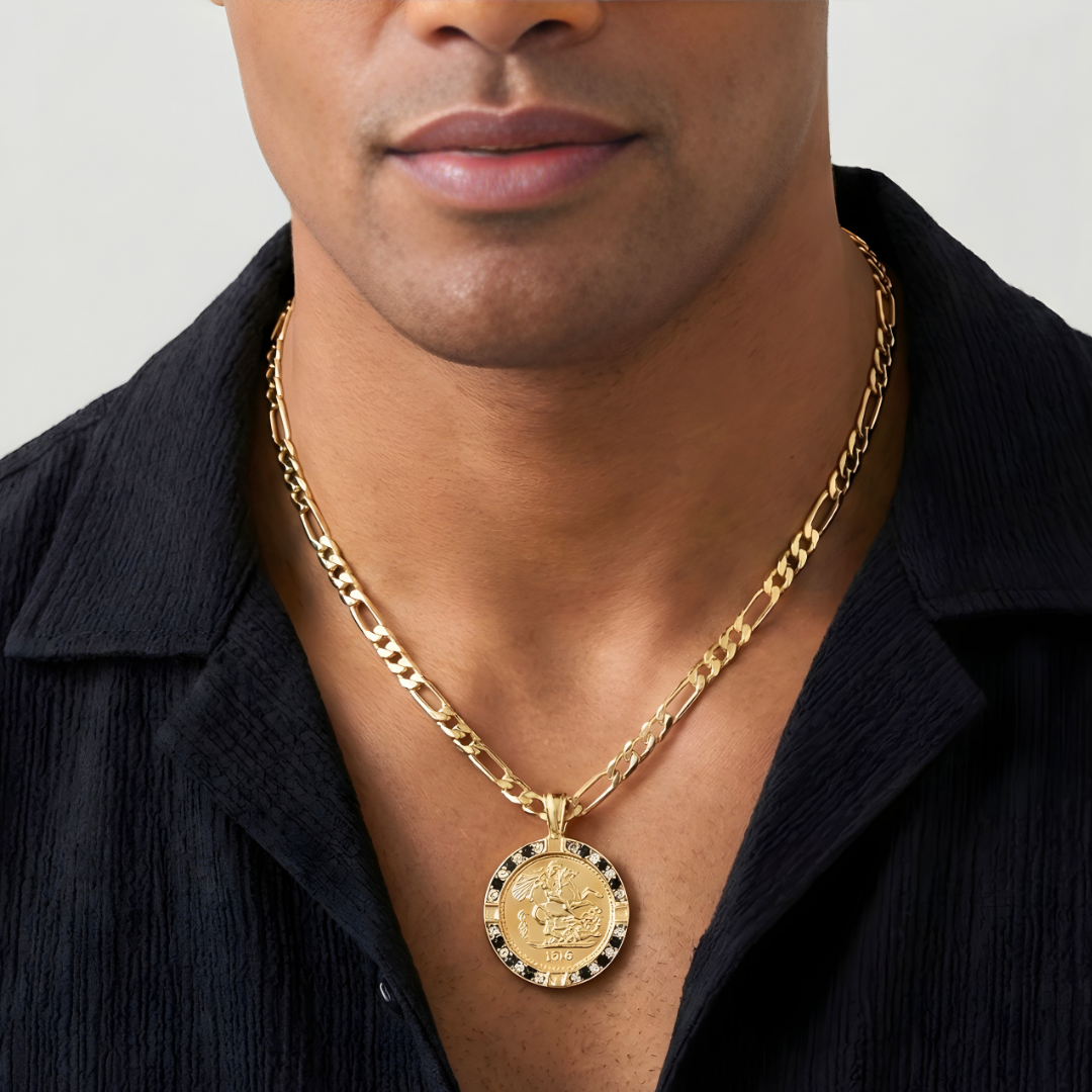 18k Gold Filled Sovereign Medallion Necklace