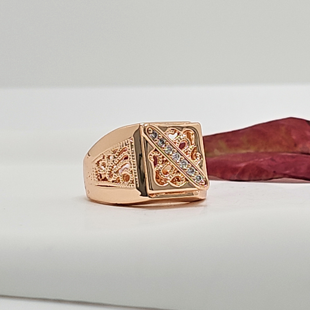 18K Rose Gold Filled Square Ring.