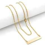 48cm Chain 18K Gold-Filled Horizontal Bar Pendant Necklace –  Tarnish-Proof Minimalist Gold Bar Jewelry