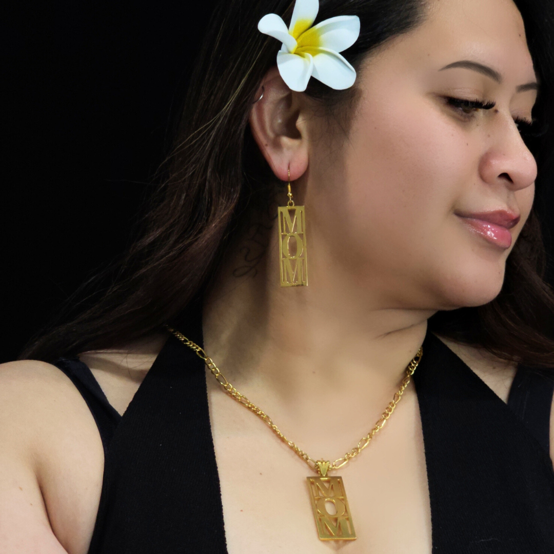 18K Gold Filled Mom Necklace, Bracelet & Earrings