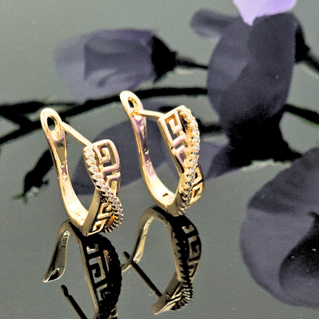 18K Gold Filled Huggie Earrings with Cubic Zirconia