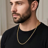 60CM x 5MM 18K Gold Filled Rope Chain – Tarnish-Proof  Unisex Necklace