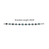 19cm Hawaiian Silver Abalone Shell & Crystal Round-Square Link Bracelet