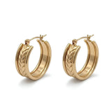 14K Gold Filled Hawaiian Chevron Wave Hoop Earrings | Tarnish Proof