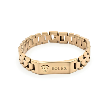 18K Gold Filled Stainless Steel Plaque Bracelet – 21cm 14mm President-Style Link Bracelet for Men