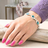 19CM Hawaiian Sterling Silver Abalone Dolphin Bracelet, Tarnish-Proof Ocean Jewelry