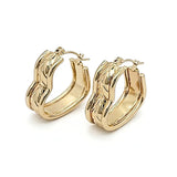 14K Gold Filled Hawaiian Wave Oval Hoop Earrings | Tarnish Proof