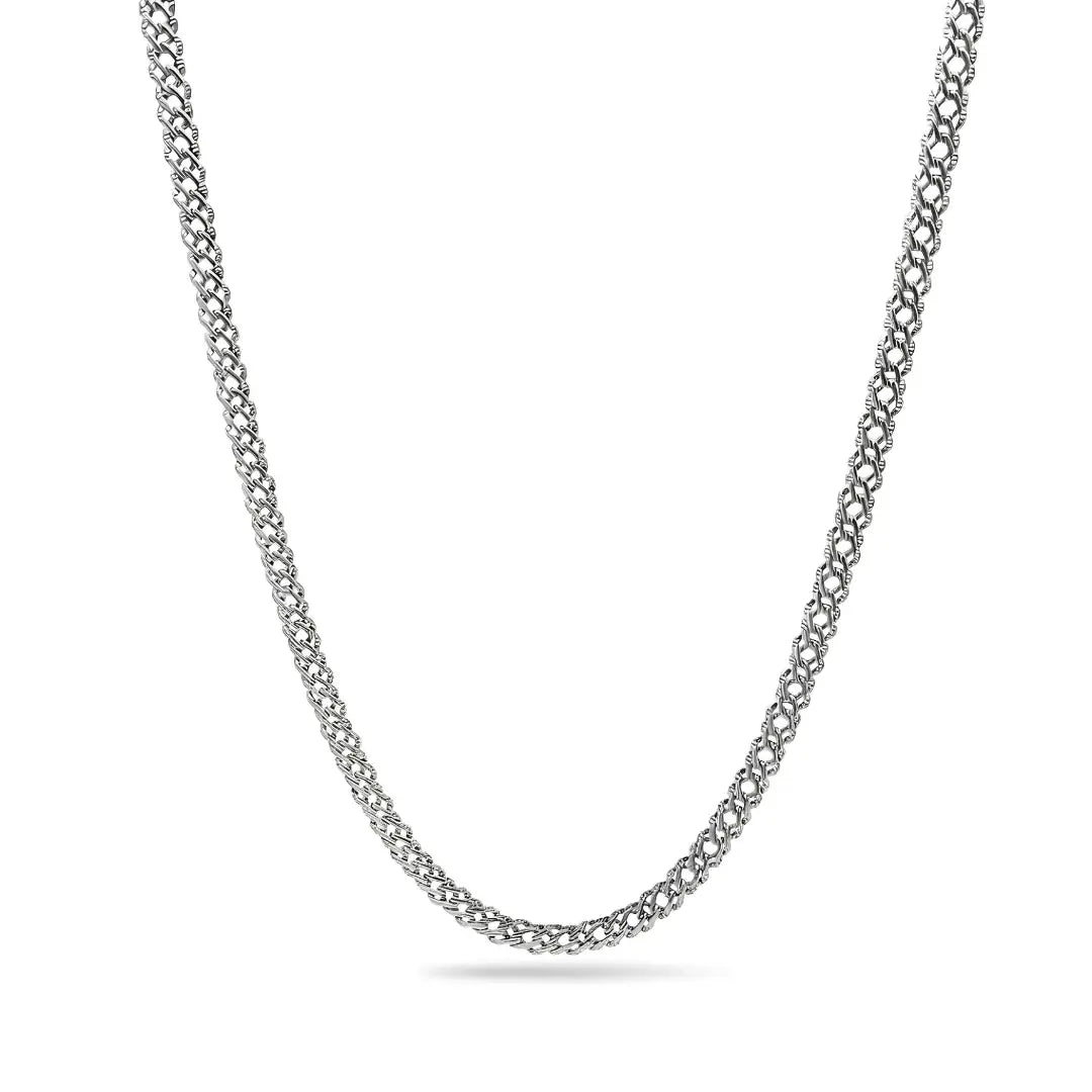 Unisex Lightweight Silver Byzantine Chain Necklace 58cm x 6mm