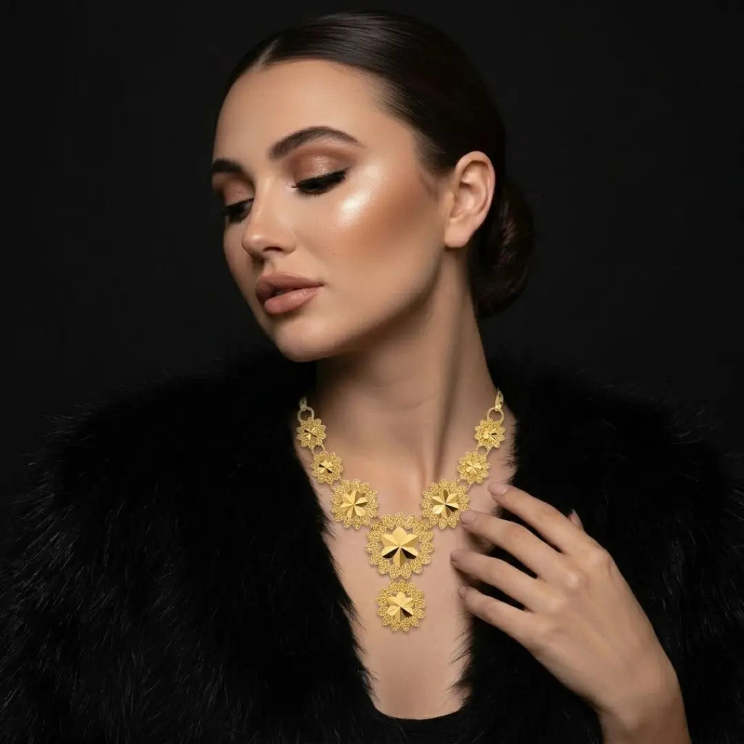 18K Gold Filled  Flower Necklace x 50cm