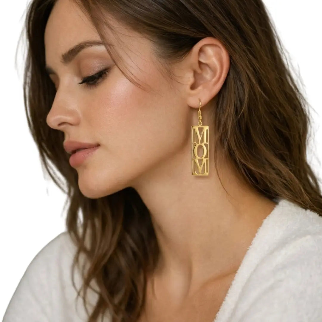 18K Gold Filled Mom Earrings