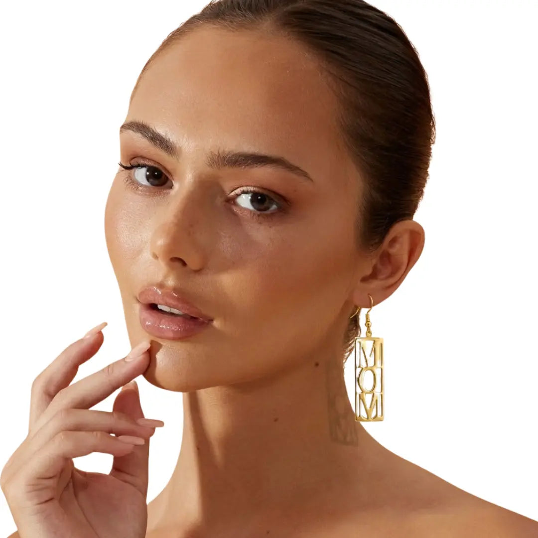 18K Gold Filled Mom Earrings