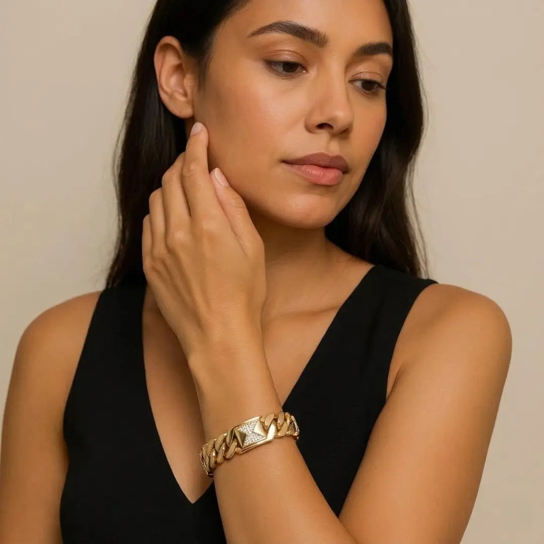 18K  Gold Filled Cubic Zirconia Bracelet x 23cm