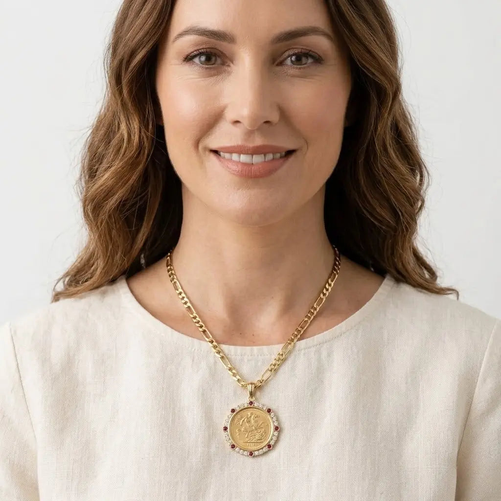 18K Gold Filled 1911 Sovereign Pendant Necklace