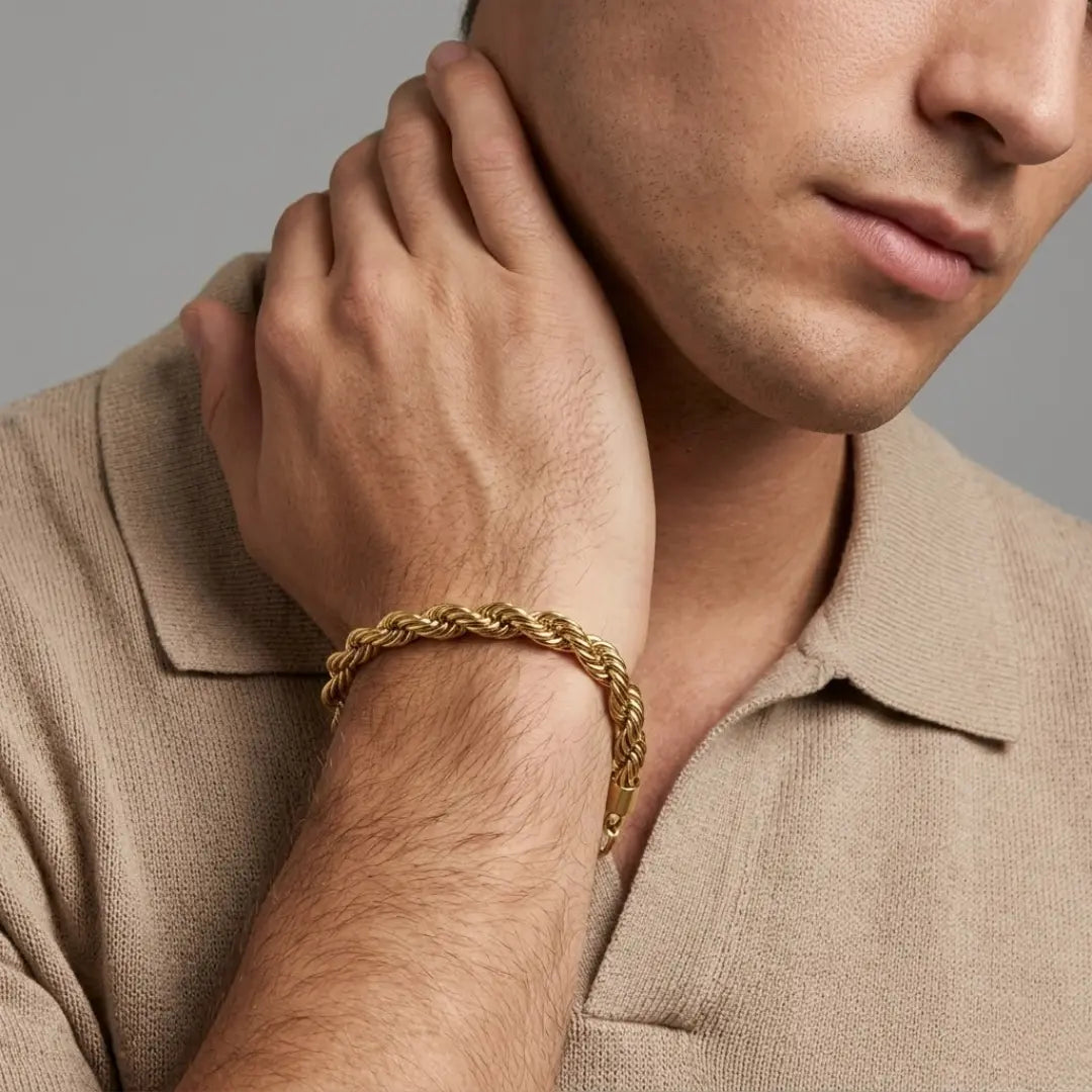 18K Gold Filled Rope Chain Bracelet x 22cm