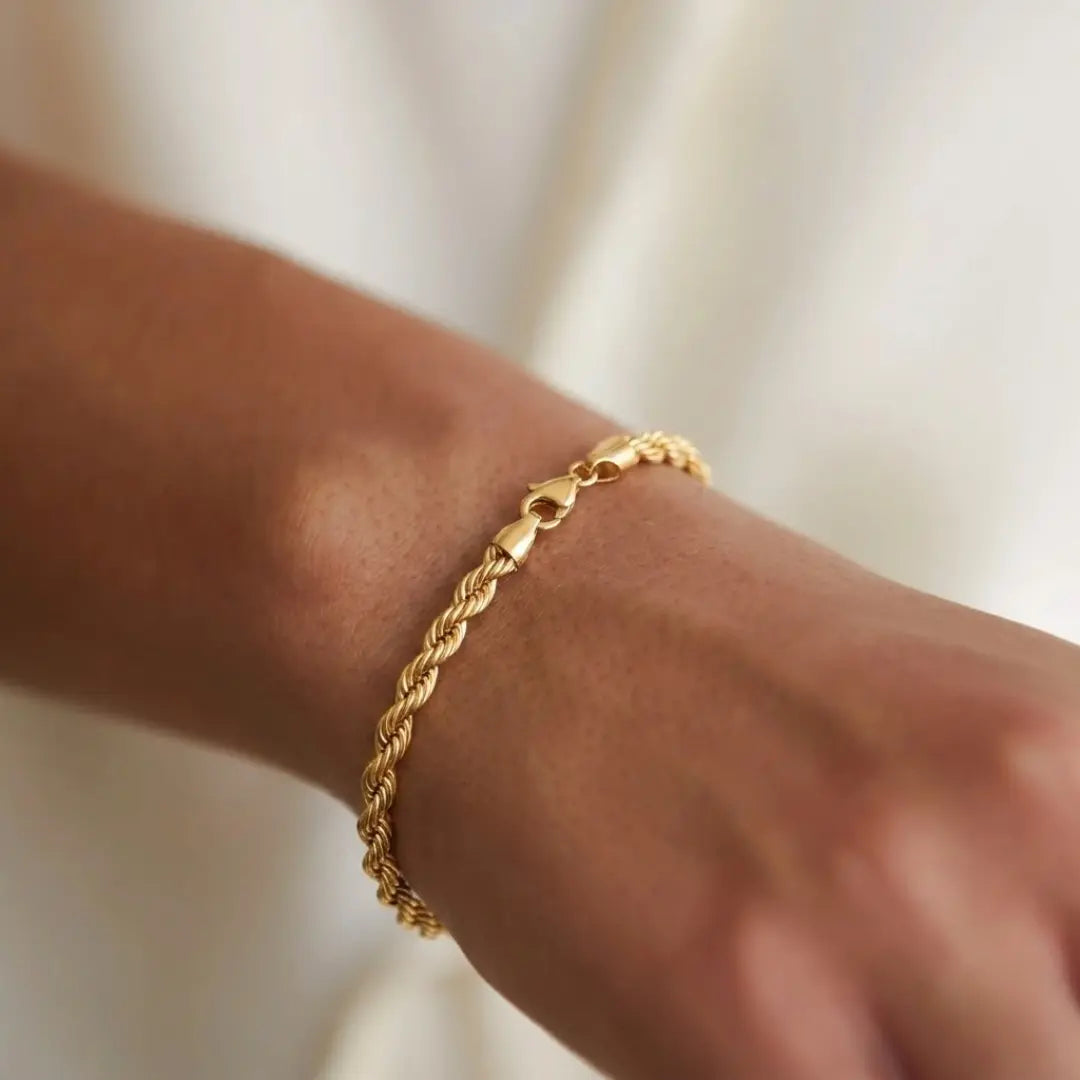 18K Gold Filled Rope Chain Bracelet x 22cm