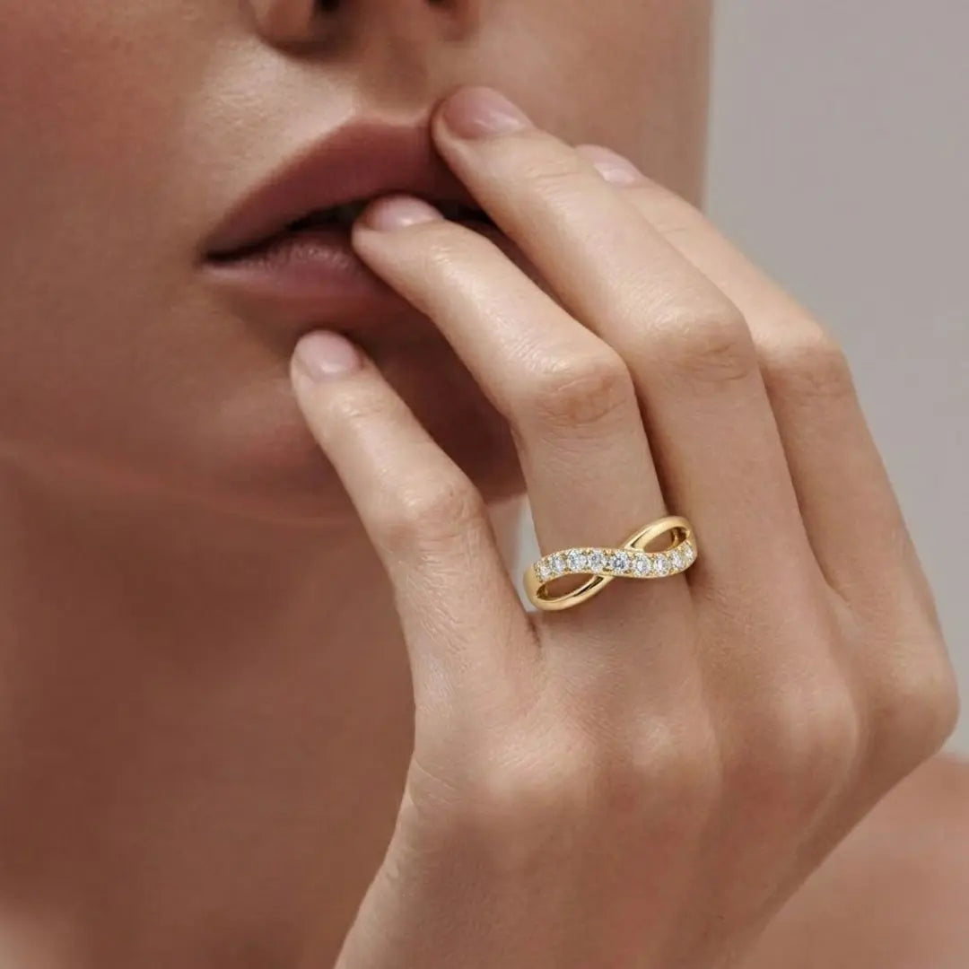 18K Gold Filled Tarnish Proof Layered Diamond Ring