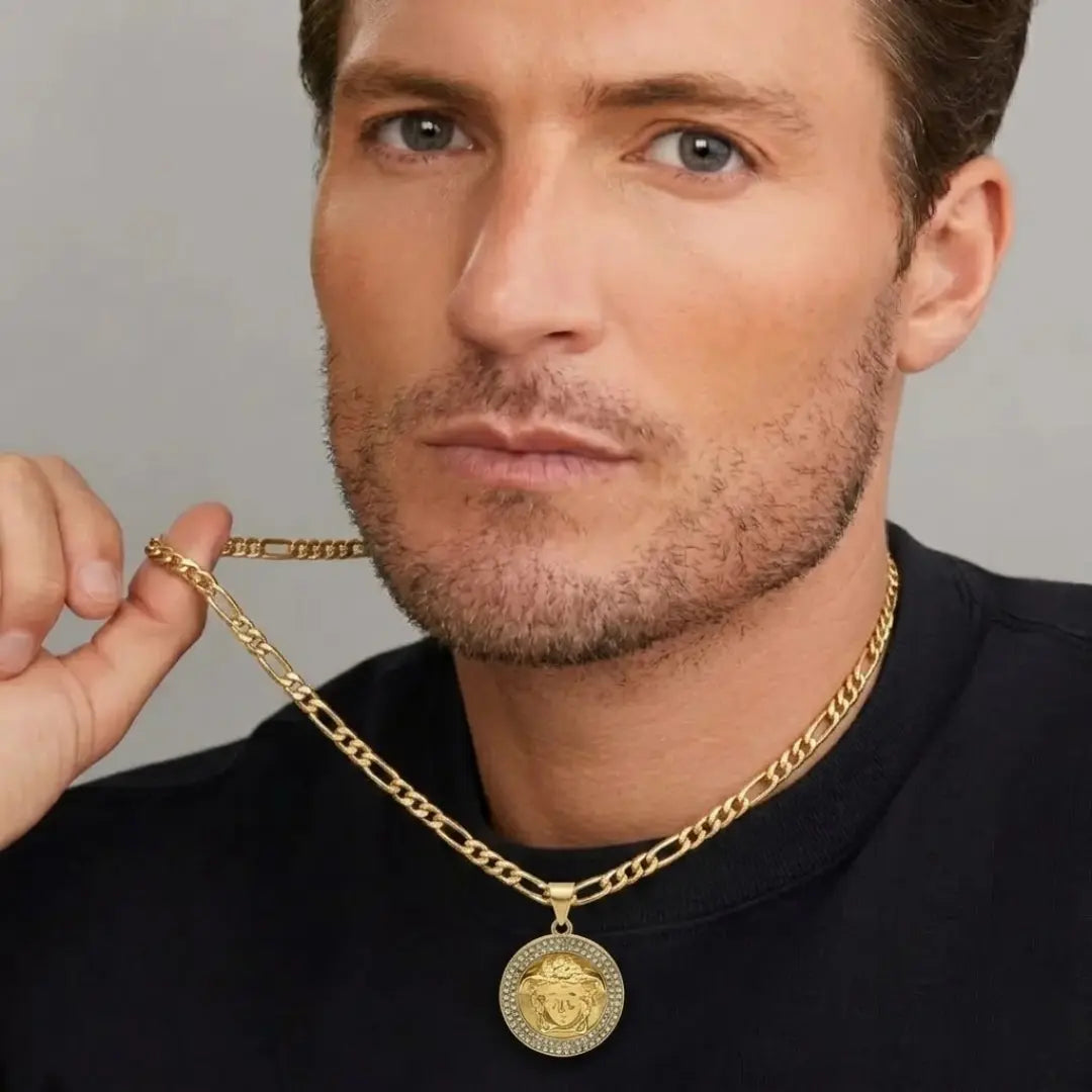 19K Gold Filled Trendy Pendant Necklace with Diamonds