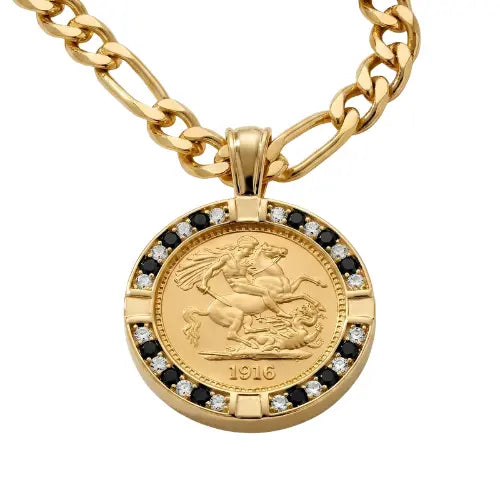 18k Gold Filled Sovereign Medallion Necklace