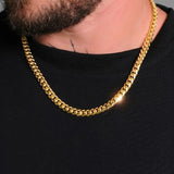 18K Gold Filled Classic Cuban Link Chain Necklace (58cm x 6mm) – Flat-Bevel Gold Chain for Men & Women