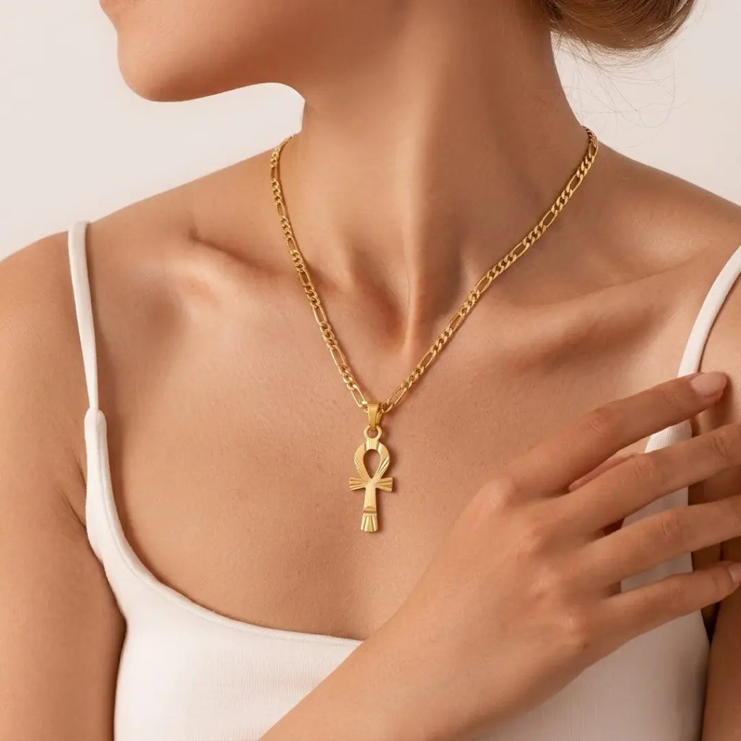 18K Gold Filled Infinity Cross Pendant Necklace