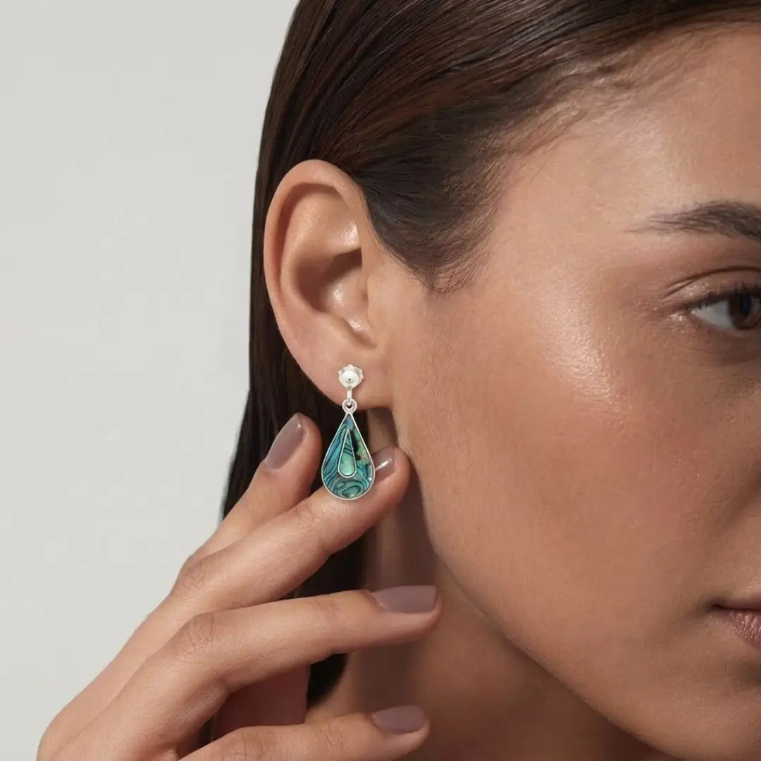 Silver Paua Shell Earrings