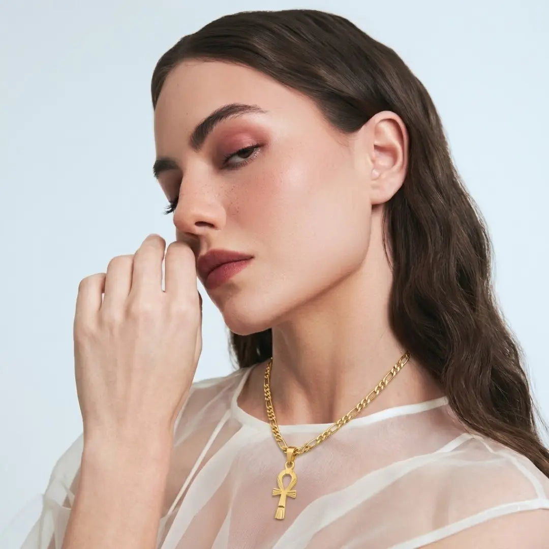 18K Gold Filled Infinity Cross Pendant Necklace