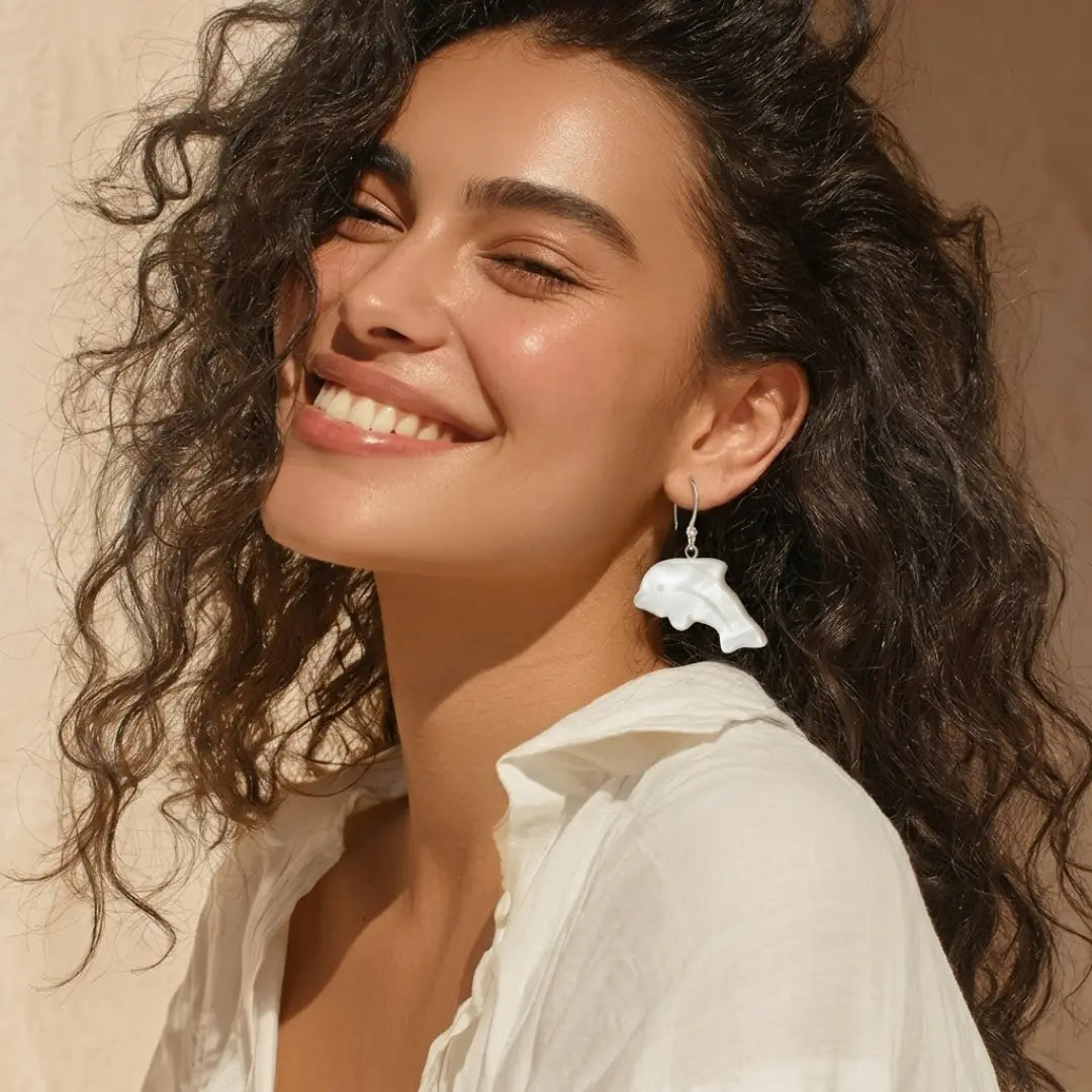 Shell Pearl Fish Earrings