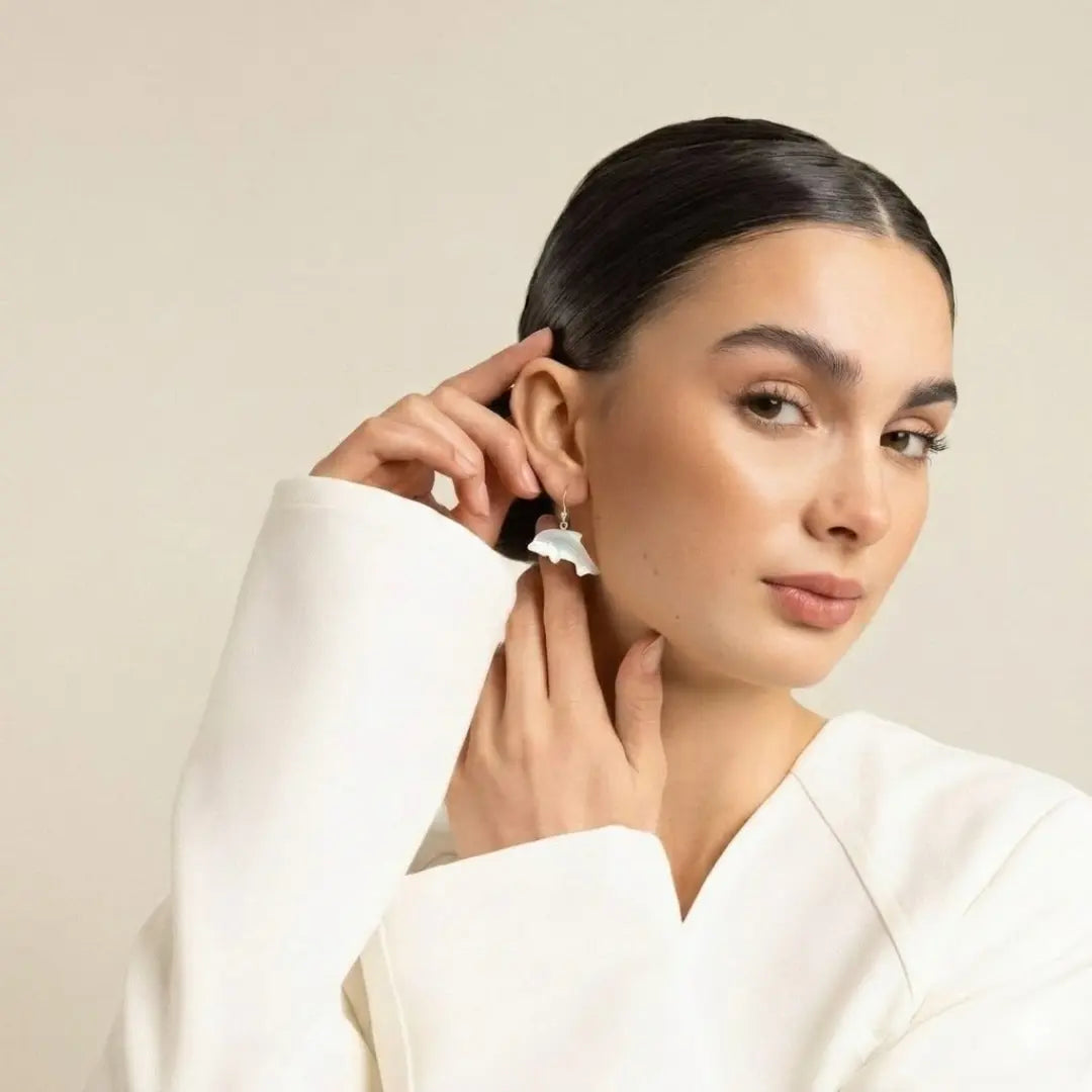 Shell Pearl Fish Earrings