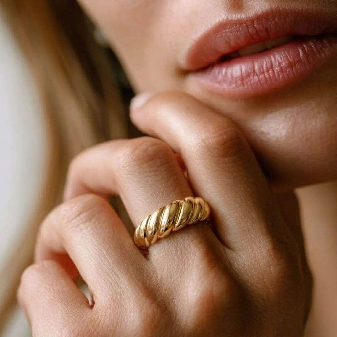 18K Gold Filled Women's Chunky Dome Ring