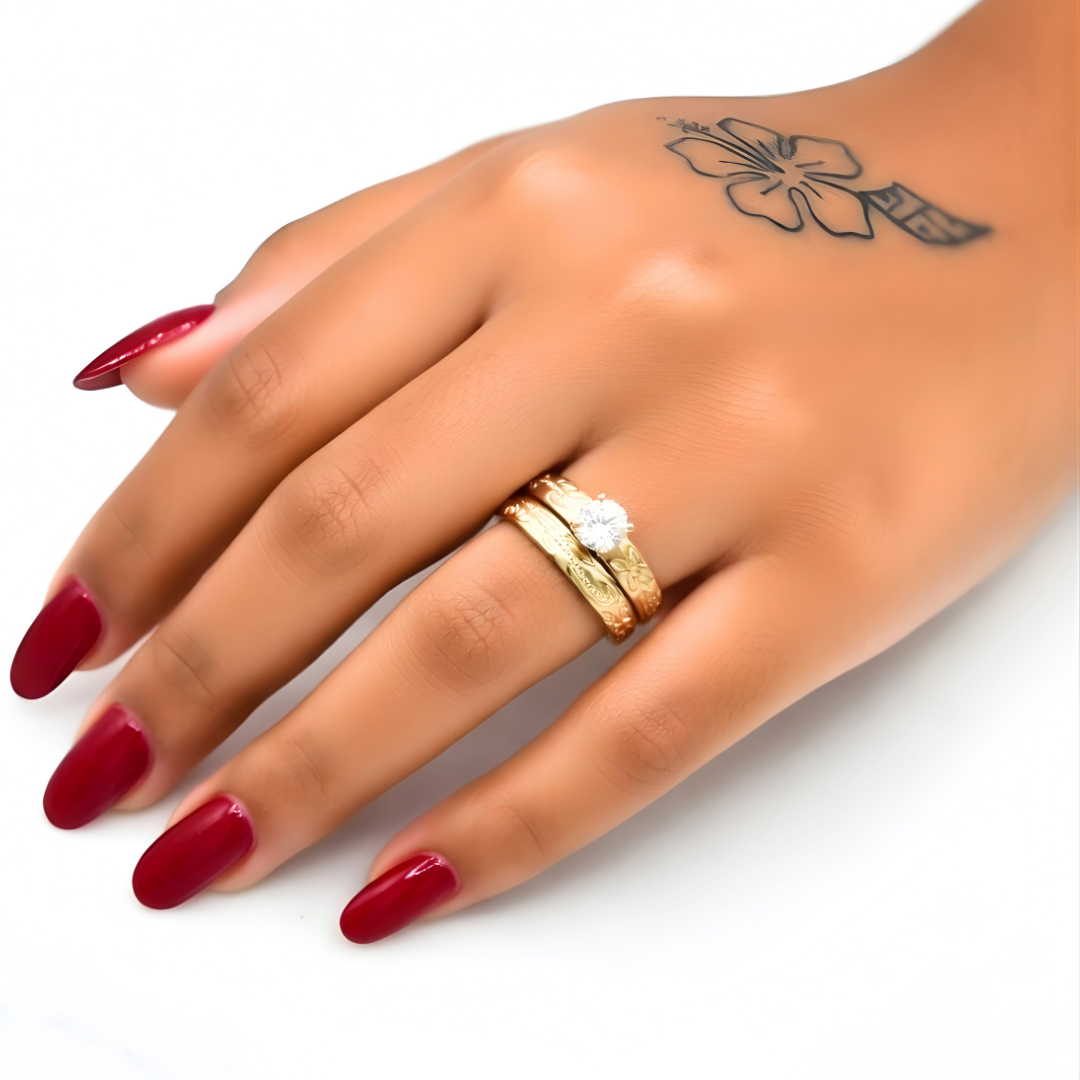 14K Gold Filled Hawaiian Twin Ring