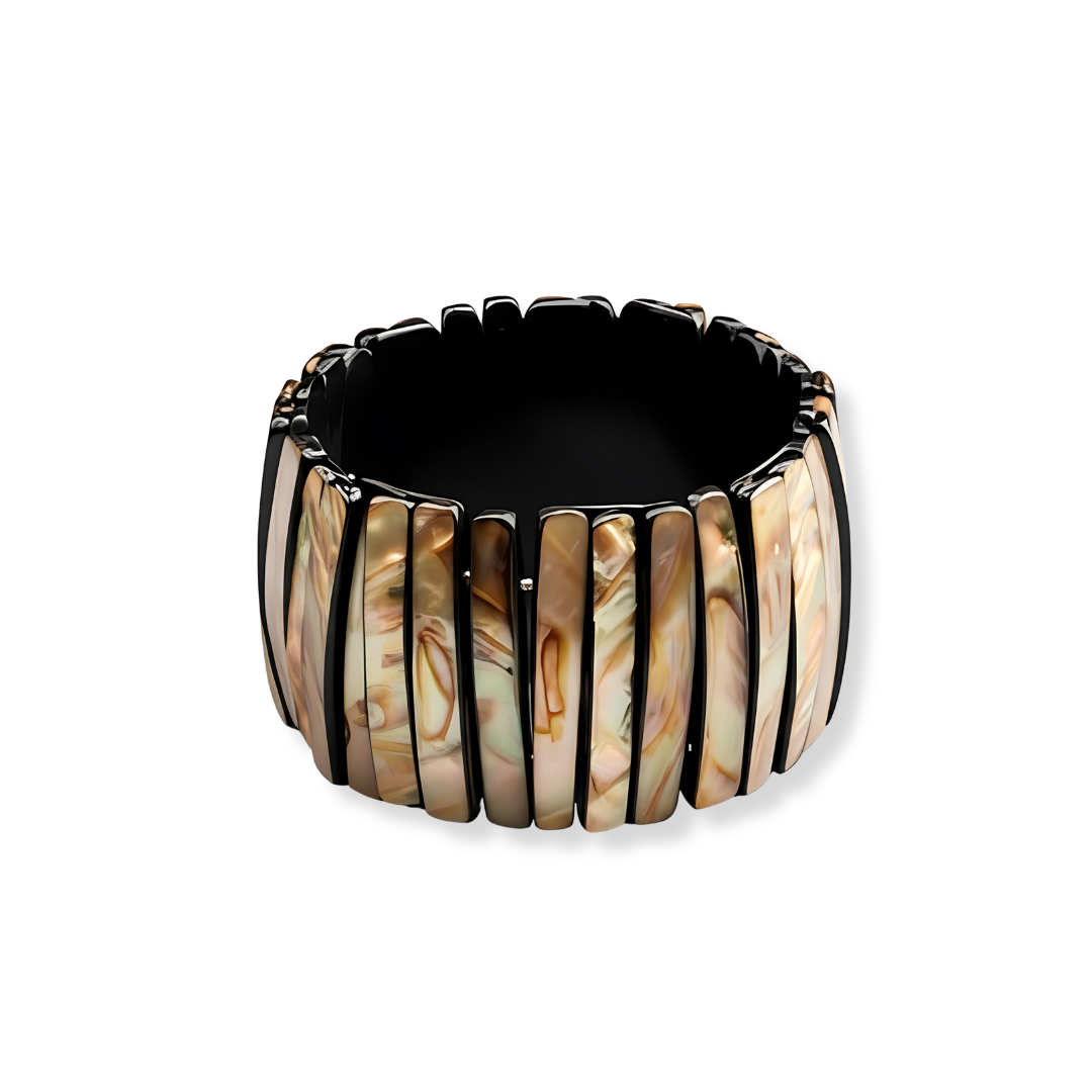 Brown Mother of Pearl Stretch Bracelet – Adjustable