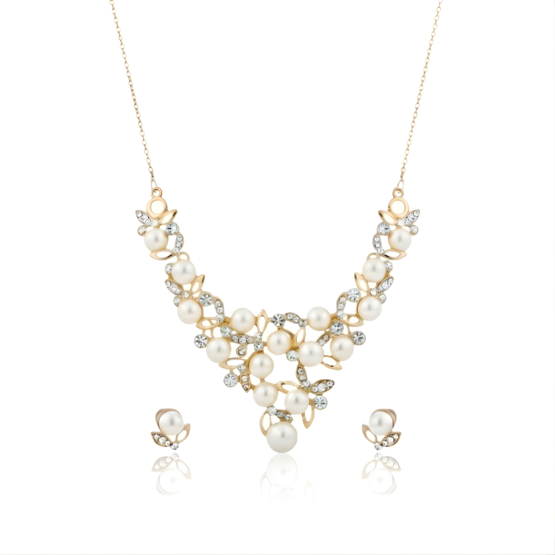 18K Gold Filled Pearl Fancy Set