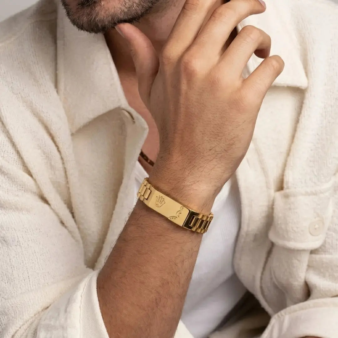Luxury 18K Gold Stainless Steel Tarnish Proof Bracelet
