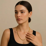 18K Gold Filled Classic Diamond-Cut Rope Chain Necklace (50cm x 6mm) – Heavyweight Twisted Gold Chain for Men & Women