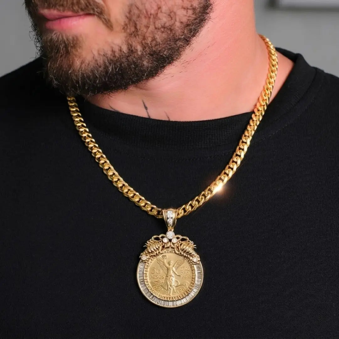 14K Gold Filled 50 Peso Pendant Necklace