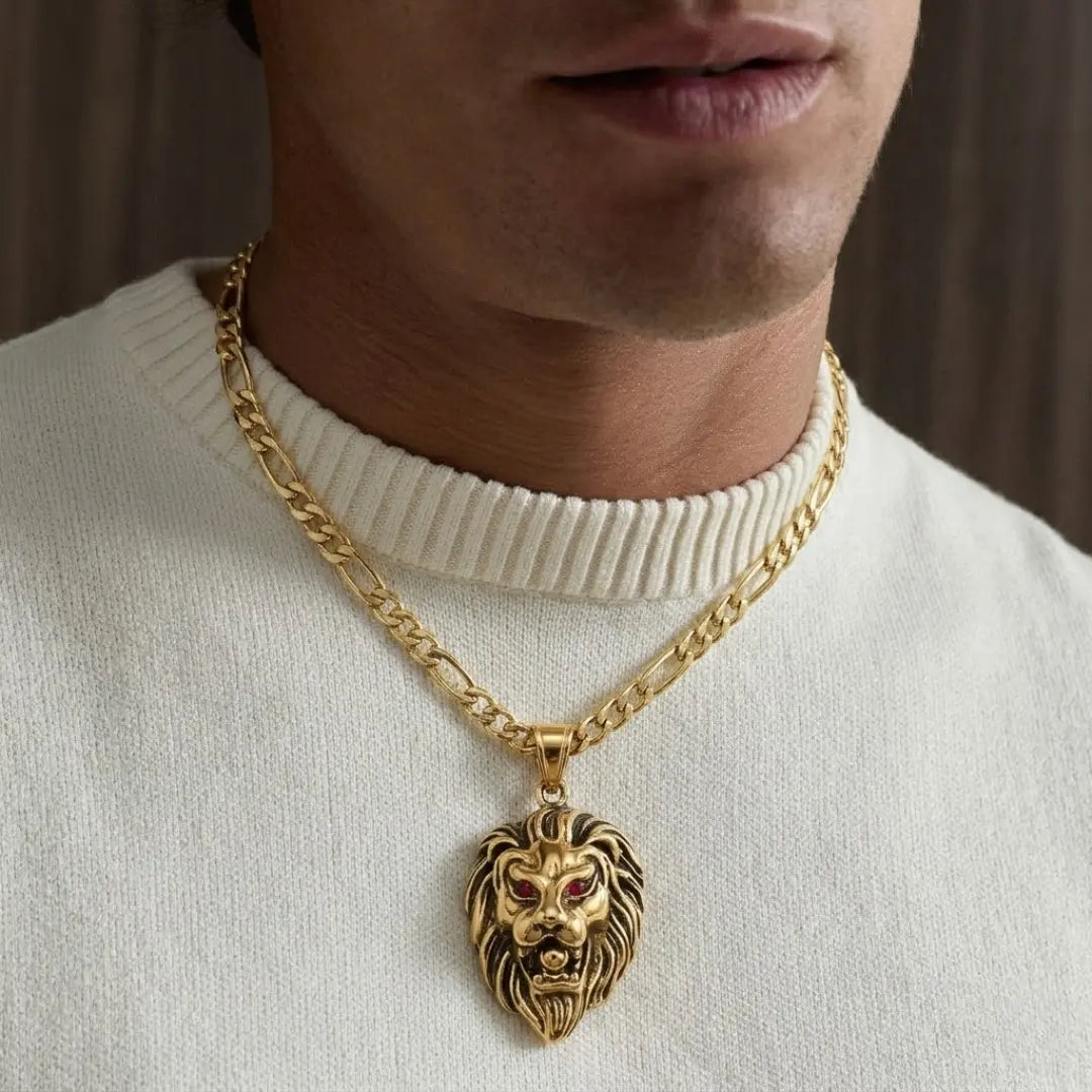18K Gold Filled Lion Head Necklace