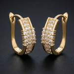 Load image into Gallery viewer, Reversible 18mm Cubic Zirconia Huggie Earrings – Tarnish-Proof Everyday Luxury