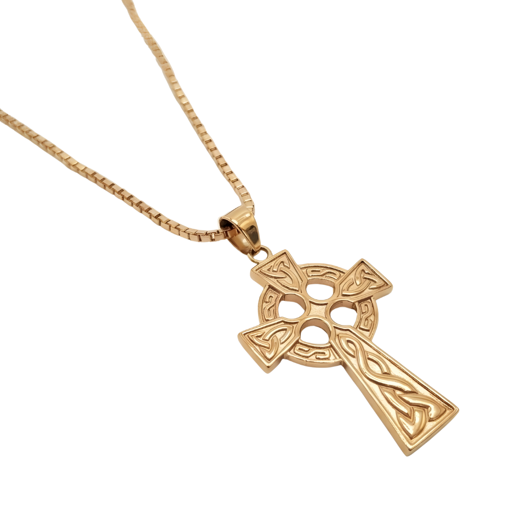 18K Rose Gold Filled Cross Pendant Necklace x 60cm