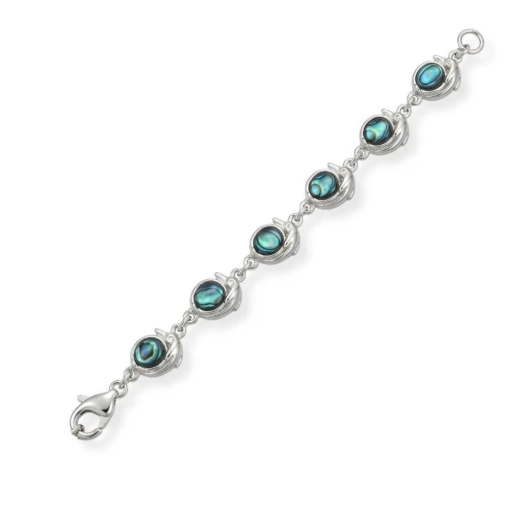 Silver Fish Paua Shell Bracelet