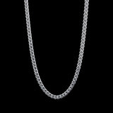 Stainless Steel Silver Franco Wheat Link Chain Necklace – Heavy Textured Silver Chain