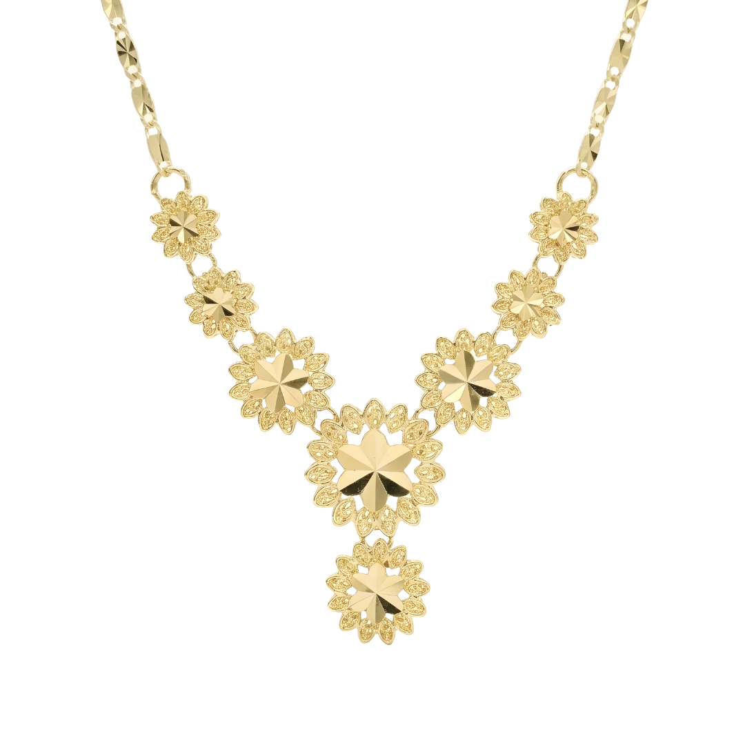 18K Gold Filled  Flower Necklace x 50cm