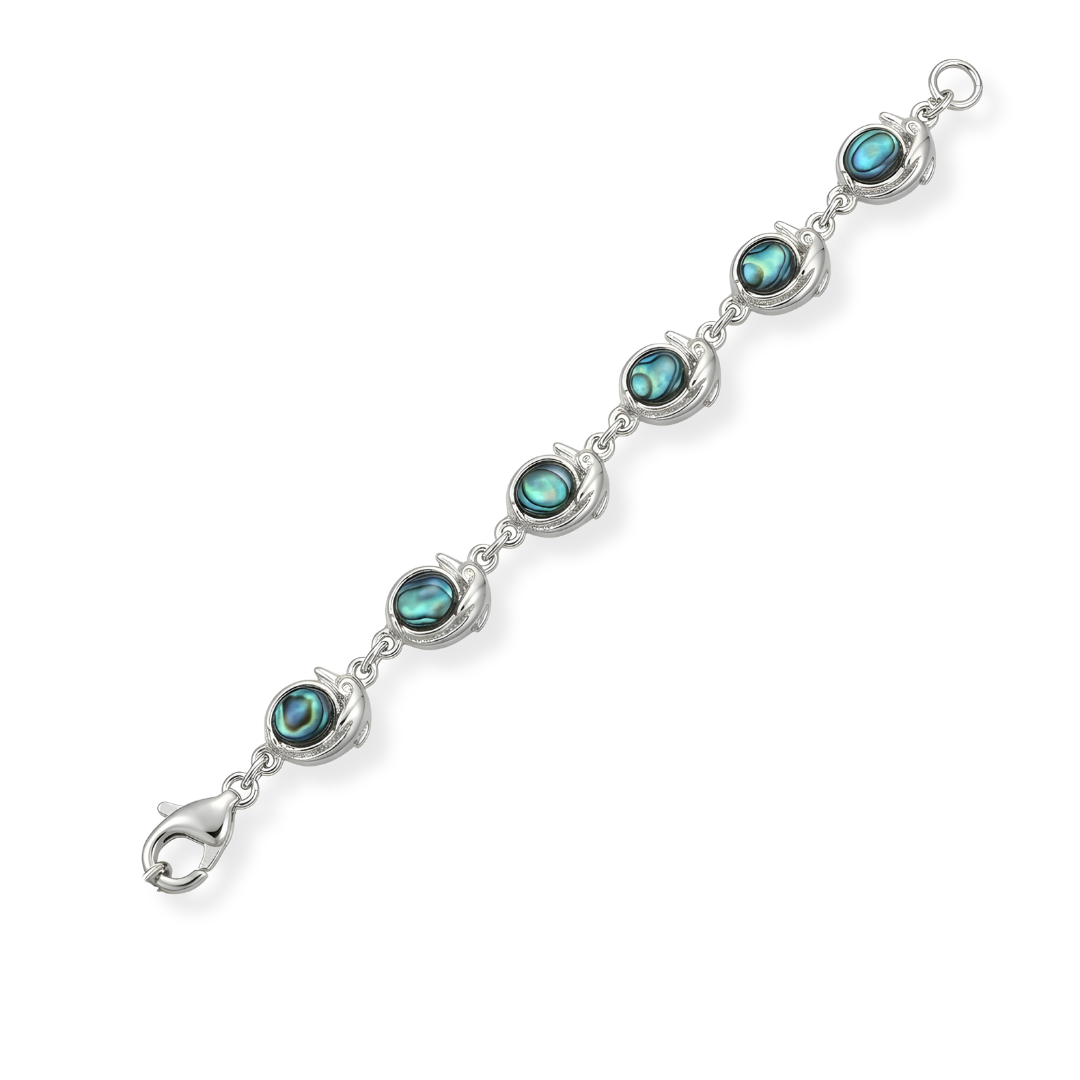 Silver Fish Paua Shell Bracelet – 19cm
