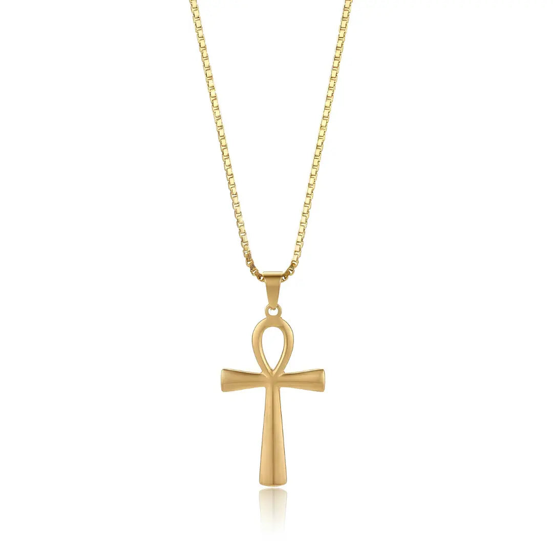 Ankh Pendant Necklace – Egyptian Key of Life Stainless Steel (52cm Chain)
