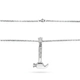 Claw Hammer Pendant Necklace with Silver Box Chain (58cm) – Rugged Industrial Statement Jewelry