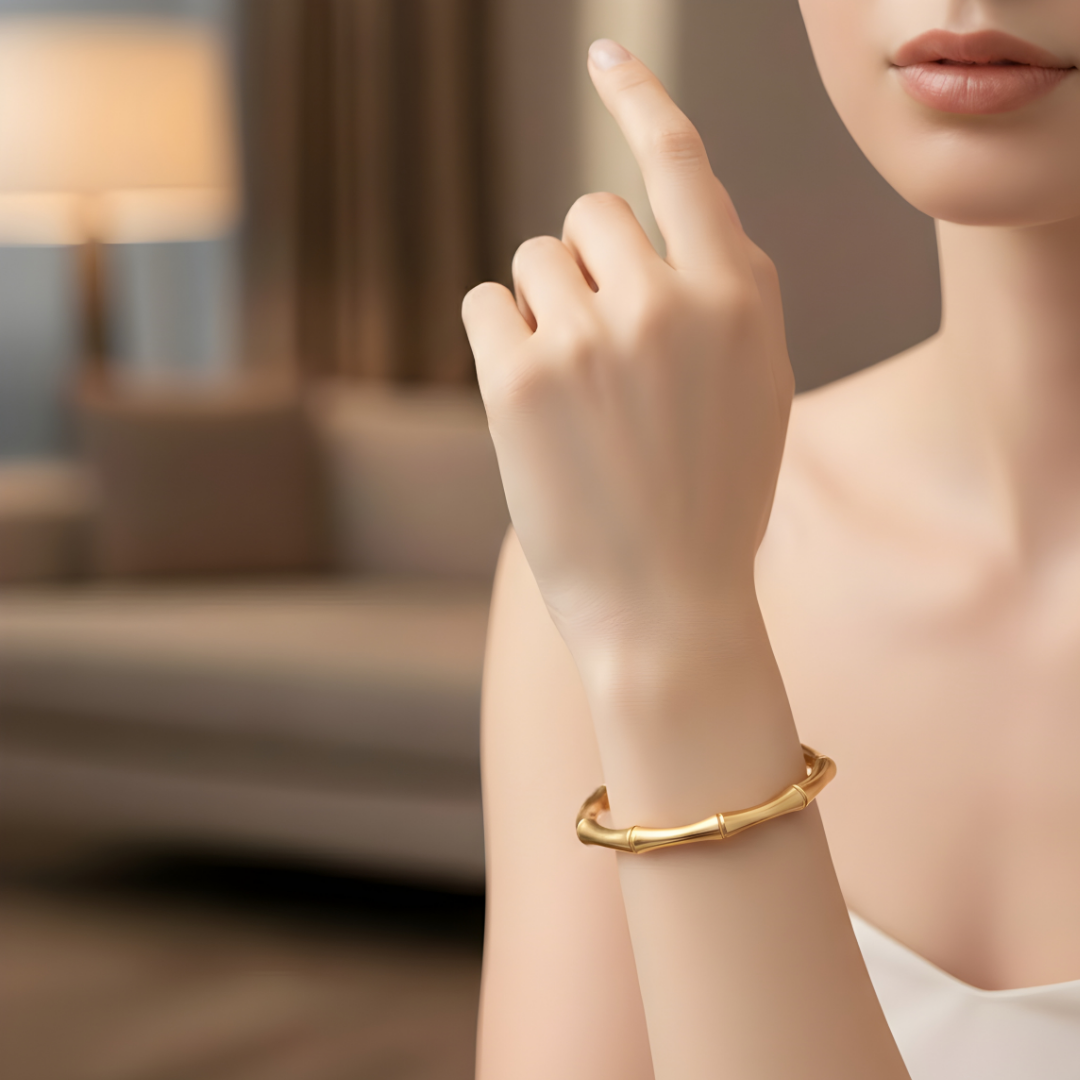 Elegant 18K Gold Filled  Cuff Bracelet – Adjustable &Timeless