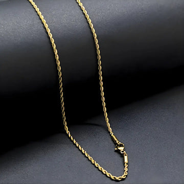 18K Gold Filled Rope Chain Necklace for men and women
