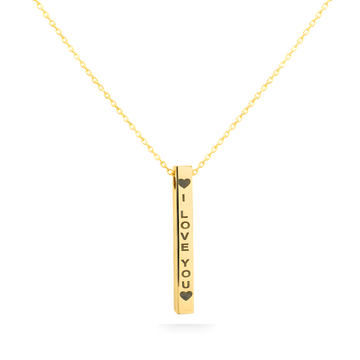 18K Gold Filled "I Love You" Pendant Necklace