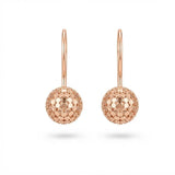 18K Gold Filled Textured Ball Drop Leverback Earrings – 20mm Hammered Coin-Texture Drop