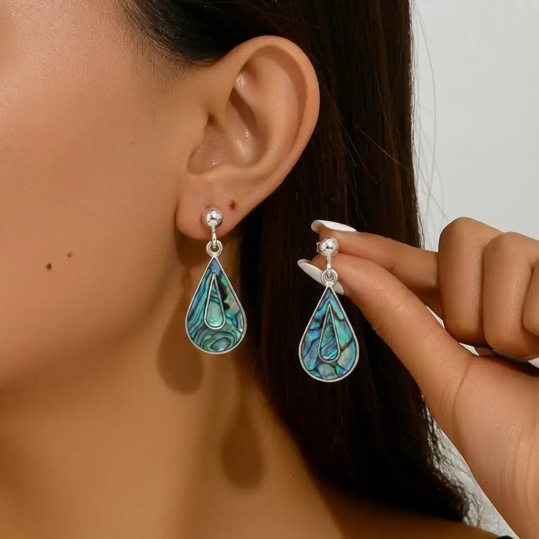 Silver Paua Shell Earrings