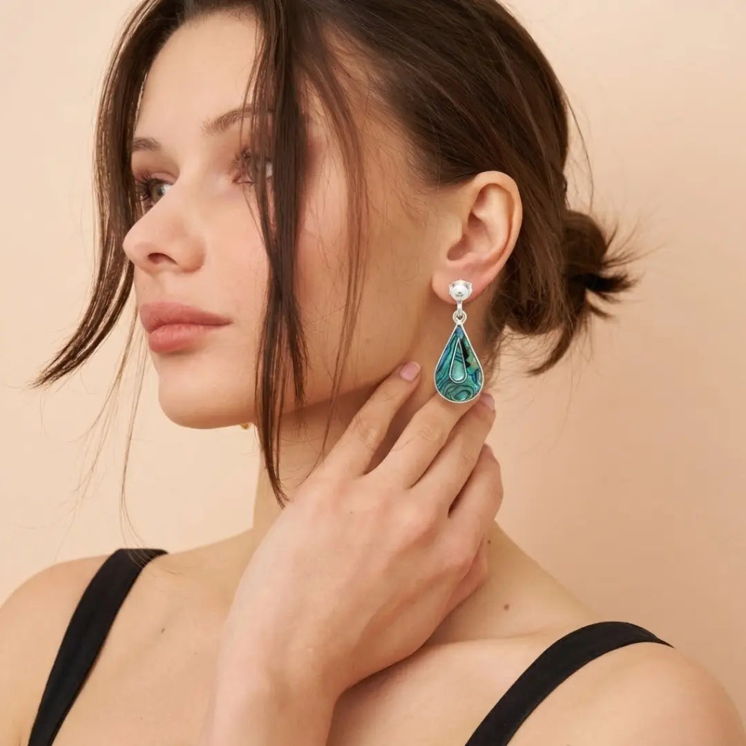 Silver Paua Shell Earrings